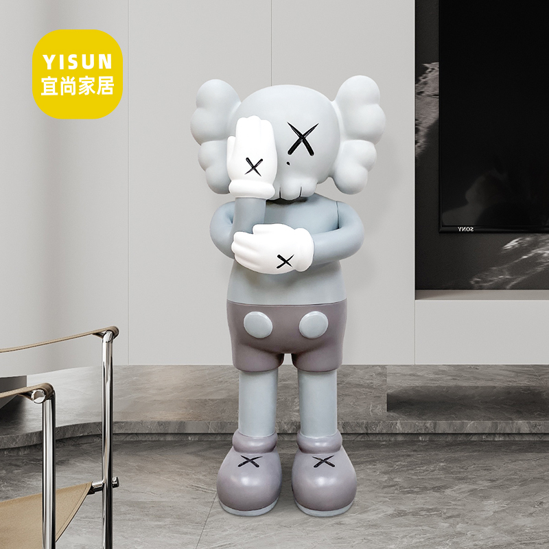 Trendy Creative Violent Bear Floor-Standing Cartoon Sculpture Kaws Doll Large Ornament for Real Estate Offices Soft Decoration Floor Decoration