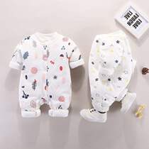 Full cotton era baby conjoined clothes autumn winter freshly toddler clothes go out princess baby suit warm and thin cotton clothes