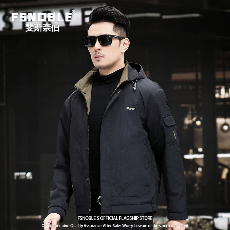 Fsnoble Classy Casual Fleece Jacket for Men 2026 Spring & Fall New Windproof Soft Shell Jacket with Fleece Men's Jacket Fsnoble Classy Casual Fleece Jacket for Men 2026 Spring & Fall New Windproof Soft Shell Jacket with Fleece Men's Jacket