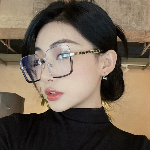 Корейская версия больших рамных квадратных очков для женского прилива круглый лицо, лицо, очки для лица могут быть сопоставлены цифровой миопий