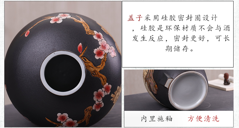 Jingdezhen ceramic jar it household hoard seal bottle wine pot leading to deposit 10 jins 50 kg wine