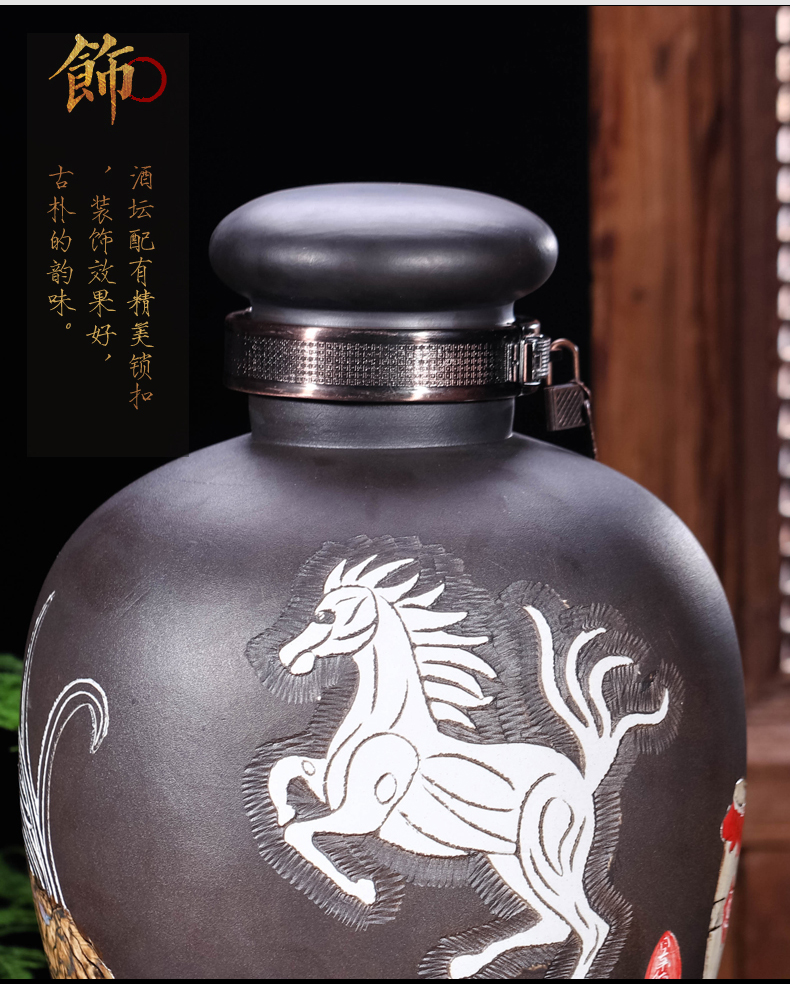 Jingdezhen ceramic jars it 5 jins of 10 jins of 50 pounds with leading seal archaize mercifully wine home up cylinder