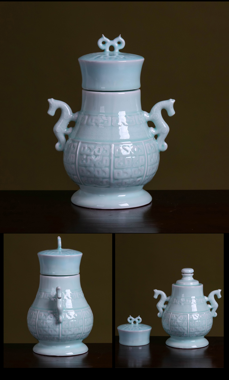 Jingdezhen ceramic bottle 5 jins of empty wine bottle with creative move jars liquor home wine sealed mercifully wine