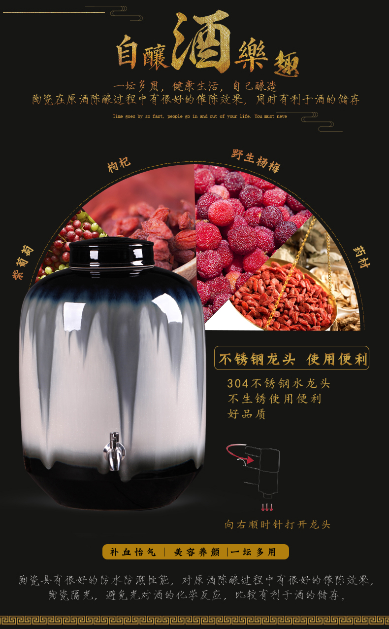 Jingdezhen up jars color glaze household seal it 15 pounds 25 kg pack mercifully hip flask wine bottle is empty as cans