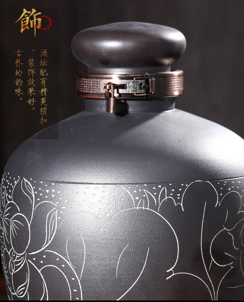 Jingdezhen ceramic up mercifully wine jar hidden bottle archaize it 10 jins 20 jins 50 kg household seal wine pot