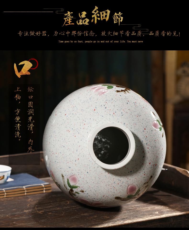 Jingdezhen ceramic jars home antique hand - made mercifully bottle hip 10 jins 20 jins 50 pounds with leading wine VAT