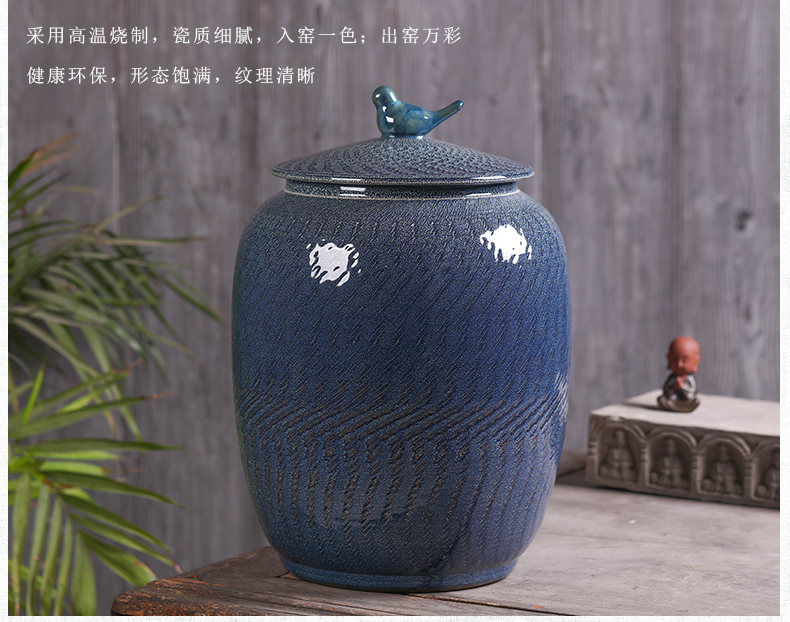 Jingdezhen ceramic tea pot seal carving restoring ancient ways large wake of bread seven pu 'er tea urn storage tanks boxes