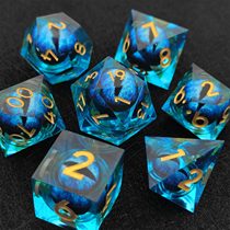 Resin flow sand COC running group dice suit DND Ksuru polyhedron dragon with underground city TRPG table tour color