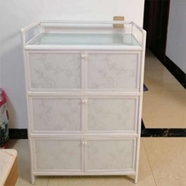 Aluminum alloy kitchen storage cabinet sideboard storage cabinet multi-functional small cabinet economical household bowl