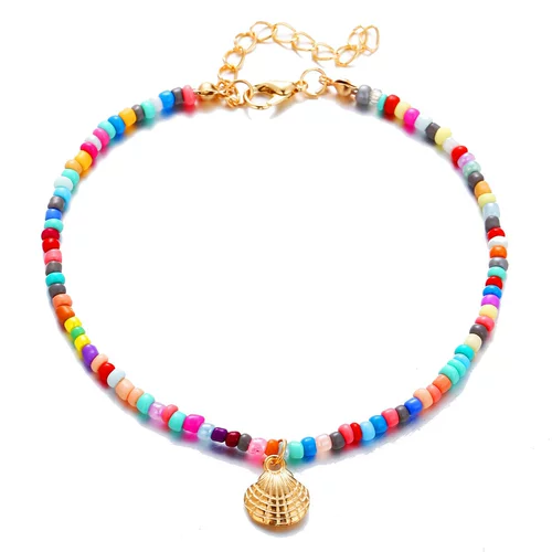 Boho Anklet Foot Foot Colorburful Beads Shell