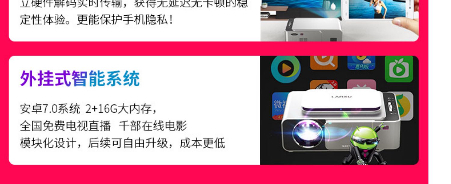Máy chiếu di động Aet S3 nhà nhỏ cầm tay không dây wifi máy chiếu HD 1080p rạp hát tại nhà phòng ngủ ký túc xá laser không có màn hình TV có thể đúc tường Apple Apple với màn hình - Máy chiếu