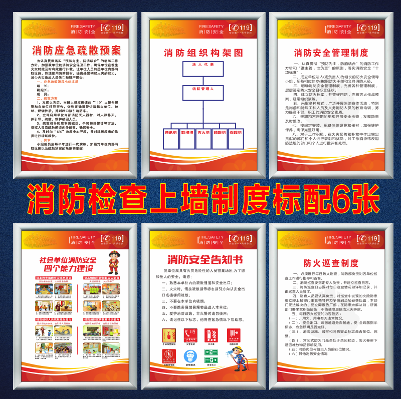 Fire Inspection System Customized Factory Fire Inspection System Hotel Guesthouses Fire Safety System on Wall Card Fire Safety Management System Card Training Institution Fire Safety Regard Card