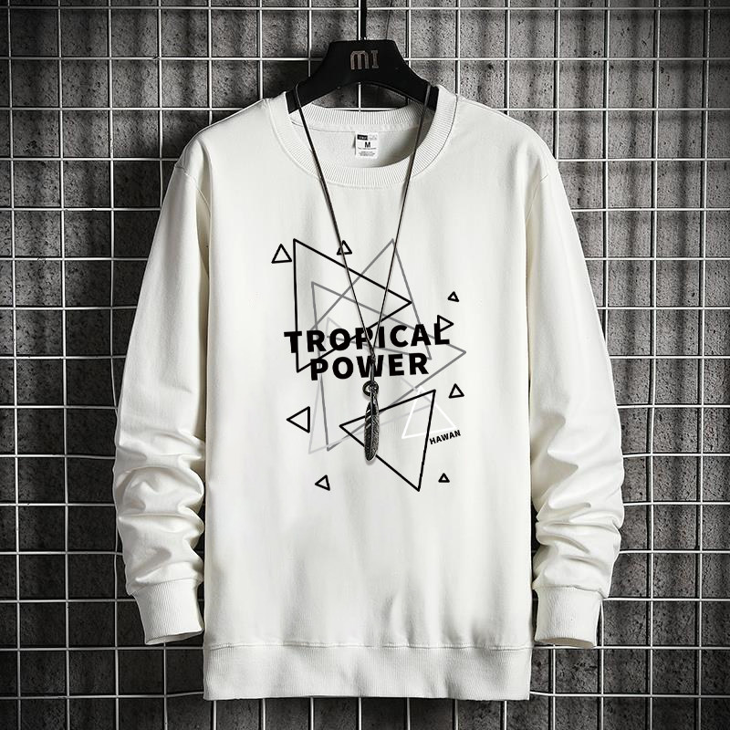 Men's Cotton Sweatshirt Round Neck Plus Size Printed Pullover_voghion.com