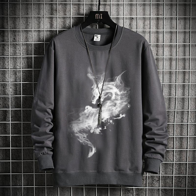 Fattened Plus Pullover Long-sleeved T-shirt Fat Guy Extra Large Size Loose Large 150kg Fat Man Printed Casual Party Casual Sweater_voghion.com