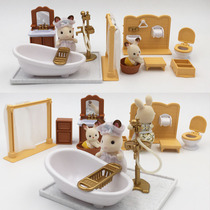 1:12DIY villa house food play scene accessories Bathroom bath combination set