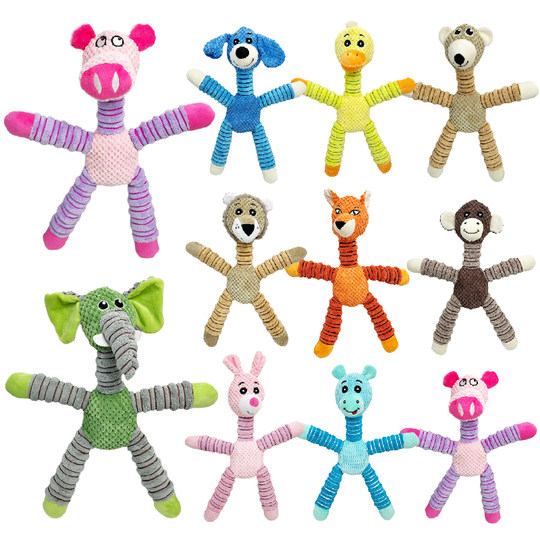 Pet Plush Sound Toy Dog Sound Toy Clean Teeth Bone Teddy Bichon Companion Toy Long Leg Toy