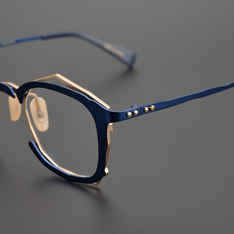 Limited Edition Japanese Square Designer Handmade Irregular-Shaped Eyeglass Frames, Unique Artistic Frames Suitable for Prescription Lenses Limited Edition Japanese Square Designer Handmade Irregular-Shaped Eyeglass Frames, Unique Artistic Frames Suitable for Prescription Lenses