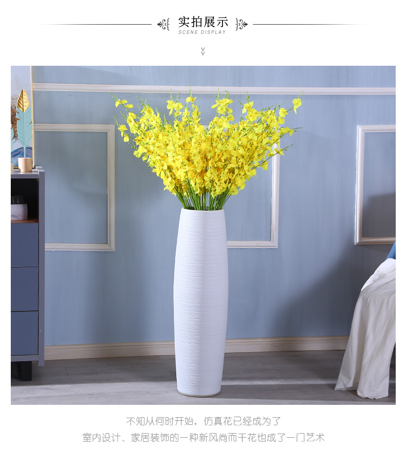 Jingdezhen ceramic white dry flower vase Nordic creative flower arranging ground large furnishing articles I and contracted POTS