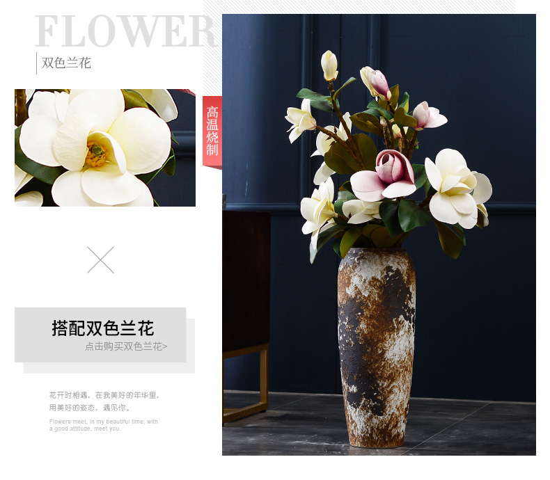 Lou qiao porch simulation brought large vases, flower arrangement sitting room be born place large earthenware jar flower implement retro nostalgia