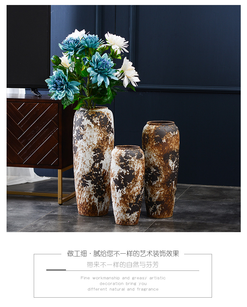 Lou qiao porch simulation brought large vases, flower arrangement sitting room be born place large earthenware jar flower implement retro nostalgia