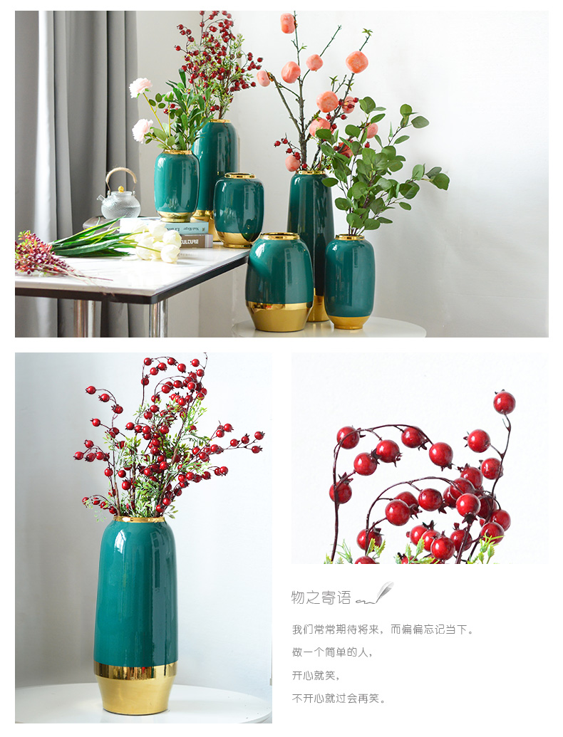 Lou qiao ou household ceramic vase simulation flower arranging place of new Chinese style living room TV cabinet accessories porch decoration