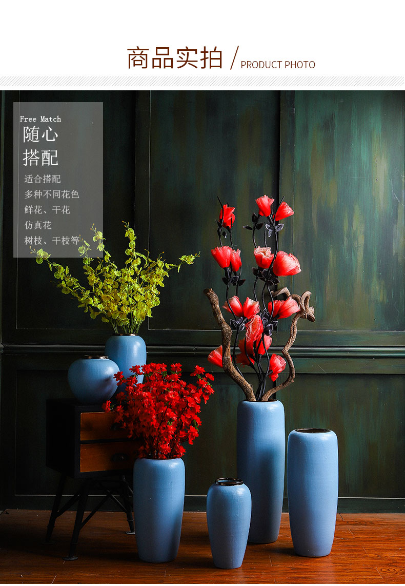 Lou qiao I and contracted vase furnishing articles flower arranging large sitting room be born American retro jingdezhen ceramic flowers