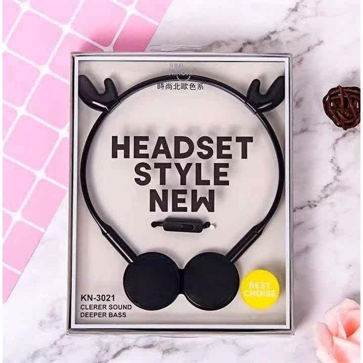 Headphone cable girl cat ears cute cartoon girl heart student suitable for vivo Huawei Apple