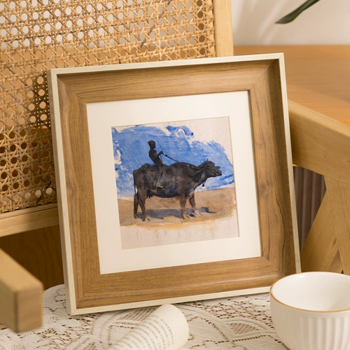 Ретро квадратная настенная фоторамка, акварель, в американском стиле, изысканный стиль