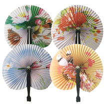 Chinese Wind Mini Paper Fan Folding Fan Retro Flower and Bird Landscape Painting Folding Fan Travel Supplies