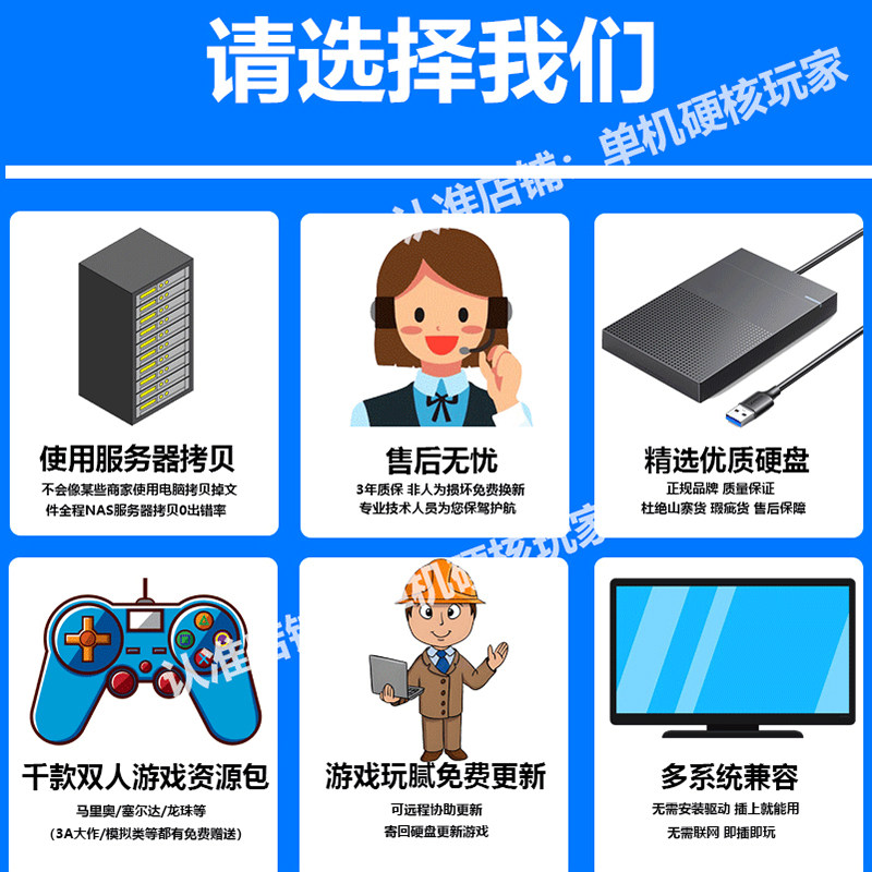 Pc Computer Two-Player Single-Player Games Switch Controller Two-Player Mode External Hard Drive Plug and Play No Installation Required
