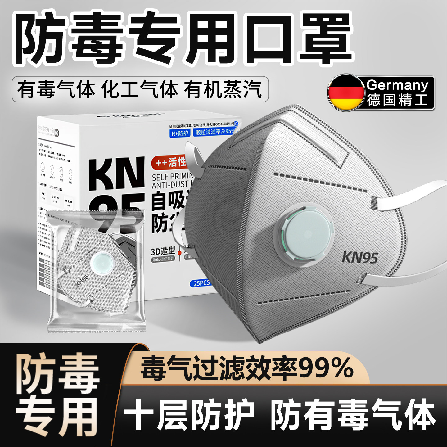 防毒口罩有毒气体面具化工防甲醛化学实验室化工厂毒气防护面罩