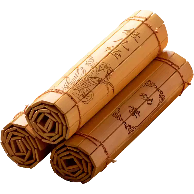 古典國風竹簡雕刻三字經論語竹書擺件新中式樣板房陳列道具