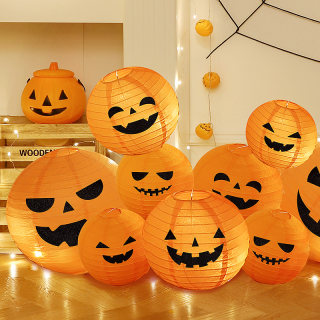 万圣节南瓜灯装饰品幼儿园室内氛围吊饰挂件鬼屋酒吧户外场景布置