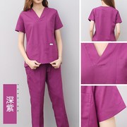 y tá mới Fassena của trang phục hai mảnh ngắn tay y tá moonsuit quần áo phẫu thuật dài tay áo Hàn Quốc phiên bản của bàn chải bảo hộ lao động