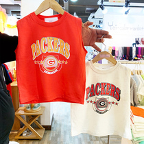 Korean childrens clothing 2021 summer childrens cotton vest boys sleeveless T-shirt fashion loose round neck top