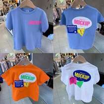 Childrens Korean T-shirt tide childrens clothing girls foreign fashion summer jacket letter printing baby shirt thin summer tide