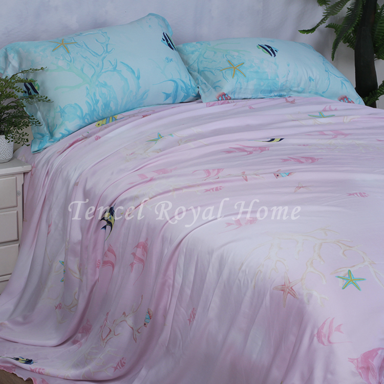 Phong cách châu âu tinh khiết 60 celestial quilt cover Lysell Tencel mượt cảm ứng mềm duy nhất quilt đơn bìa