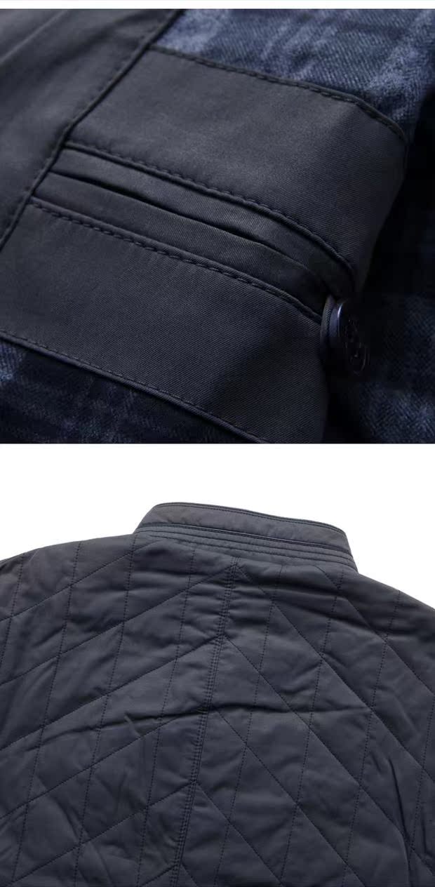 E346.Bird áo khoác cotton nam Lingla chuỗi Anh thời trang giản dị áo gió ấm cotton mỏng 73012 áo kaki nam
