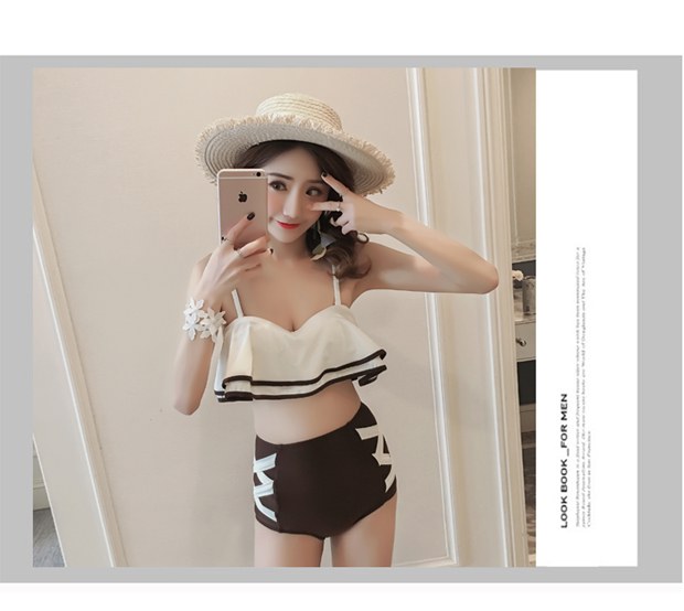 Bộ đồ bơi tam giác xẻ eo cao mới của Xiaojin Thời trang nữ gợi cảm với mâm thép tập hợp áo tắm hai mảnh mỏng manh - Bộ đồ bơi hai mảnh áo tắm 2 mảnh yếm