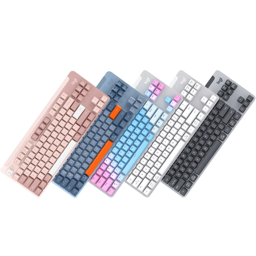 Logitech K855 Беспроводная механическая клавиатура Bluetooth TTC Красный вал девочка Офис ноутбук 84 Ключевой порошок болта