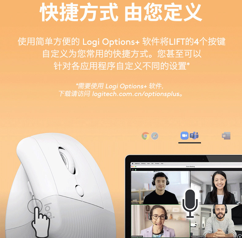 Logitech Ergonomic Series Lift Wireless Mouse Silent Bluetooth for Girls Laptop Office