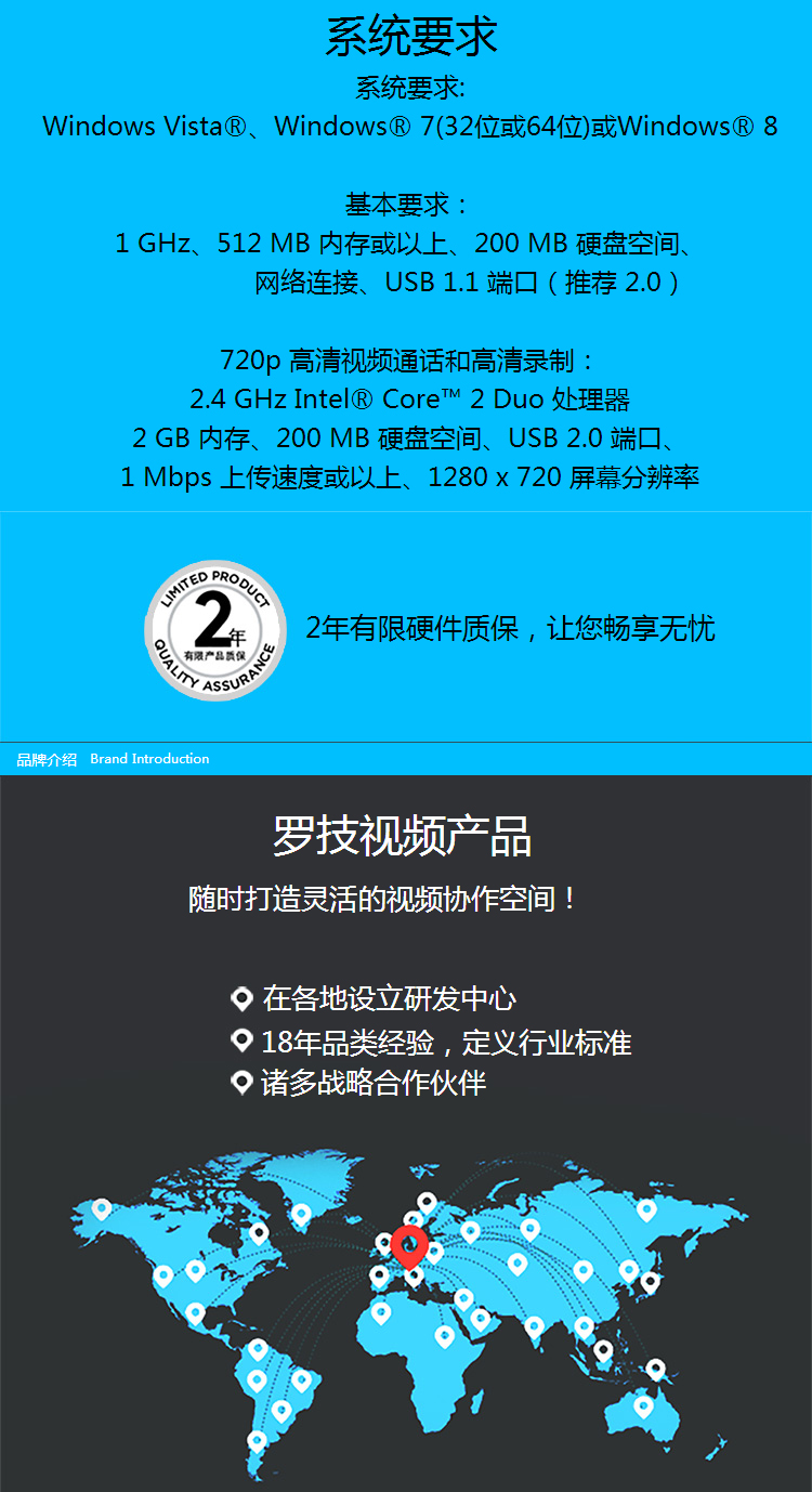 罗技C310电脑摄像头高清网络视频笔记本摄像头