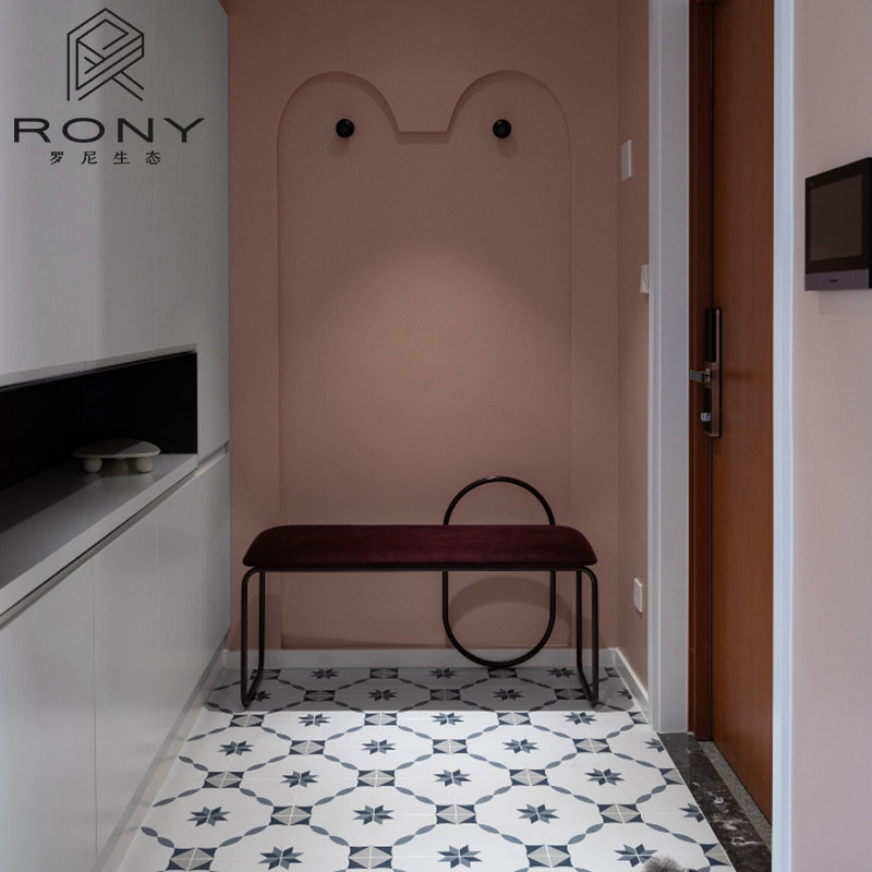 Kitchen Nordic flower brick wall brick powder room geometric tile chain dining room background wall balcony non-slip floor tile flower piece