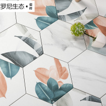 Nordic toilet tiles Moroccan non-slip floor tiles balcony hexagonal tiles Net red bathroom tiles kitchen wall tiles