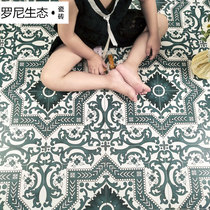 Nordic bathroom tiles Kitchen wall tiles Bathroom non-slip floor tiles B & B balcony small flower tiles 200x200