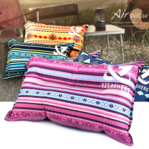 Outdoor Ethnic Automatic Inflatable Pillow Casual Tent Camping Lunch Sleep Pillow Car Travel Pillow Cushion