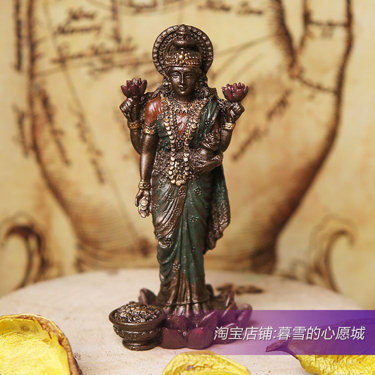 ORDER THE STATUE OF LAKSHMI, THE GODDESS OF WEALTH IN INDIA (SMALL SIZE 8CM HIGH)