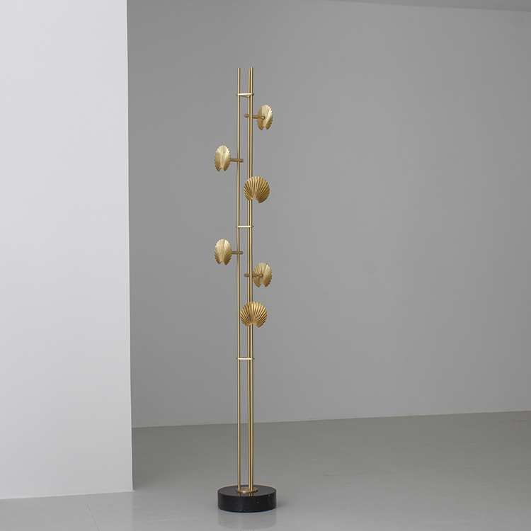 Nordic style brass floor coat rack original meaning simple marble bedroom hanger golden luxury corner rack