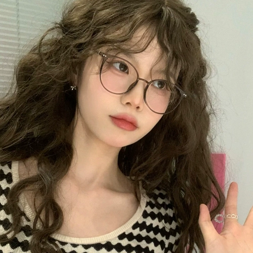 Ультра -чайные чайные очки женщины могут быть оснащены определенной степенью миопии 素 超 超 超 рамка декоративное зеркальное каркас для глазных рамков