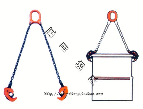 Monopoly oil drum lifting tool chain drum hook double chain oil drum claw hook oil drum lifting chain sling